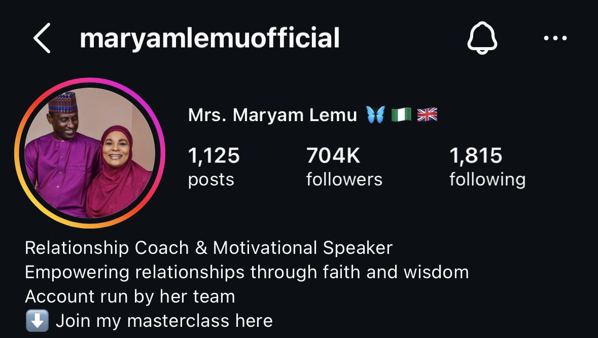 Maryam Lemu on Instagram
