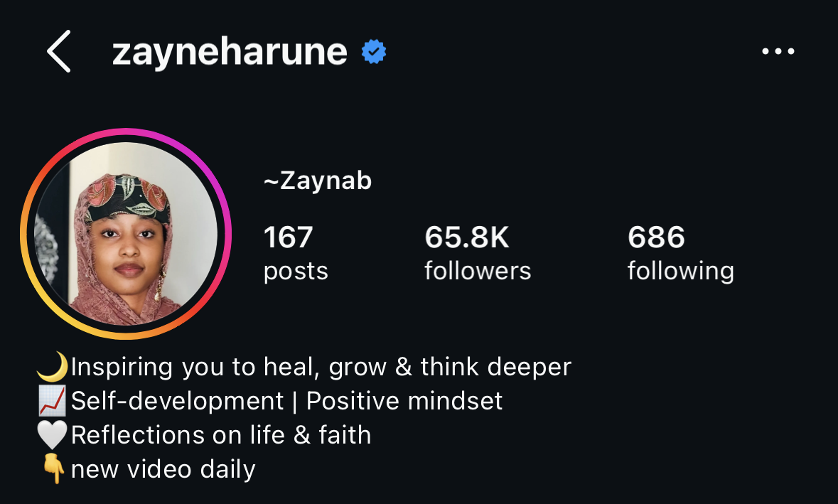 Zaynab Harune on Instagram